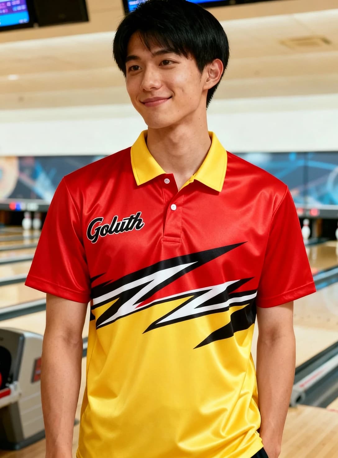 ボーリングウェア プラクティスシャツ メンズ 着用イメージ