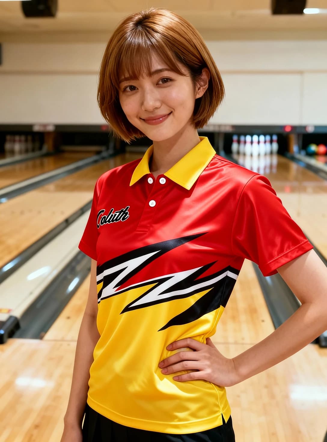 ボーリングウェア プラクティスシャツ レディース 着用イメージ