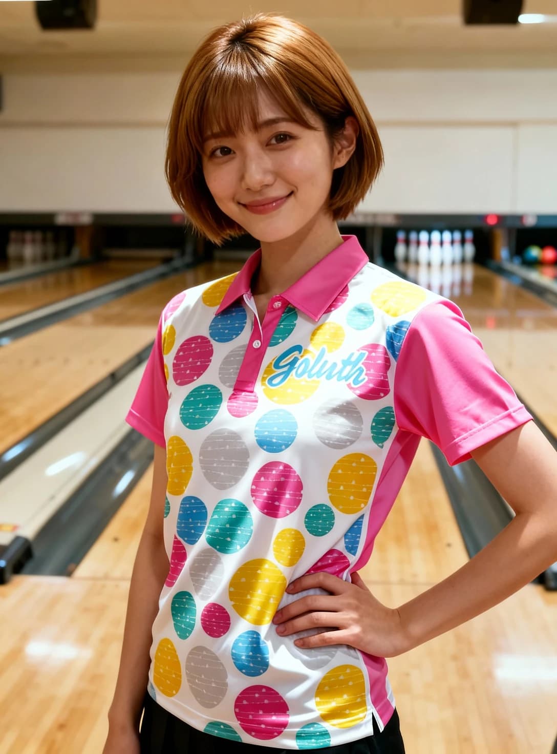 ボーリングウェア プラクティスシャツ レディース 着用イメージ