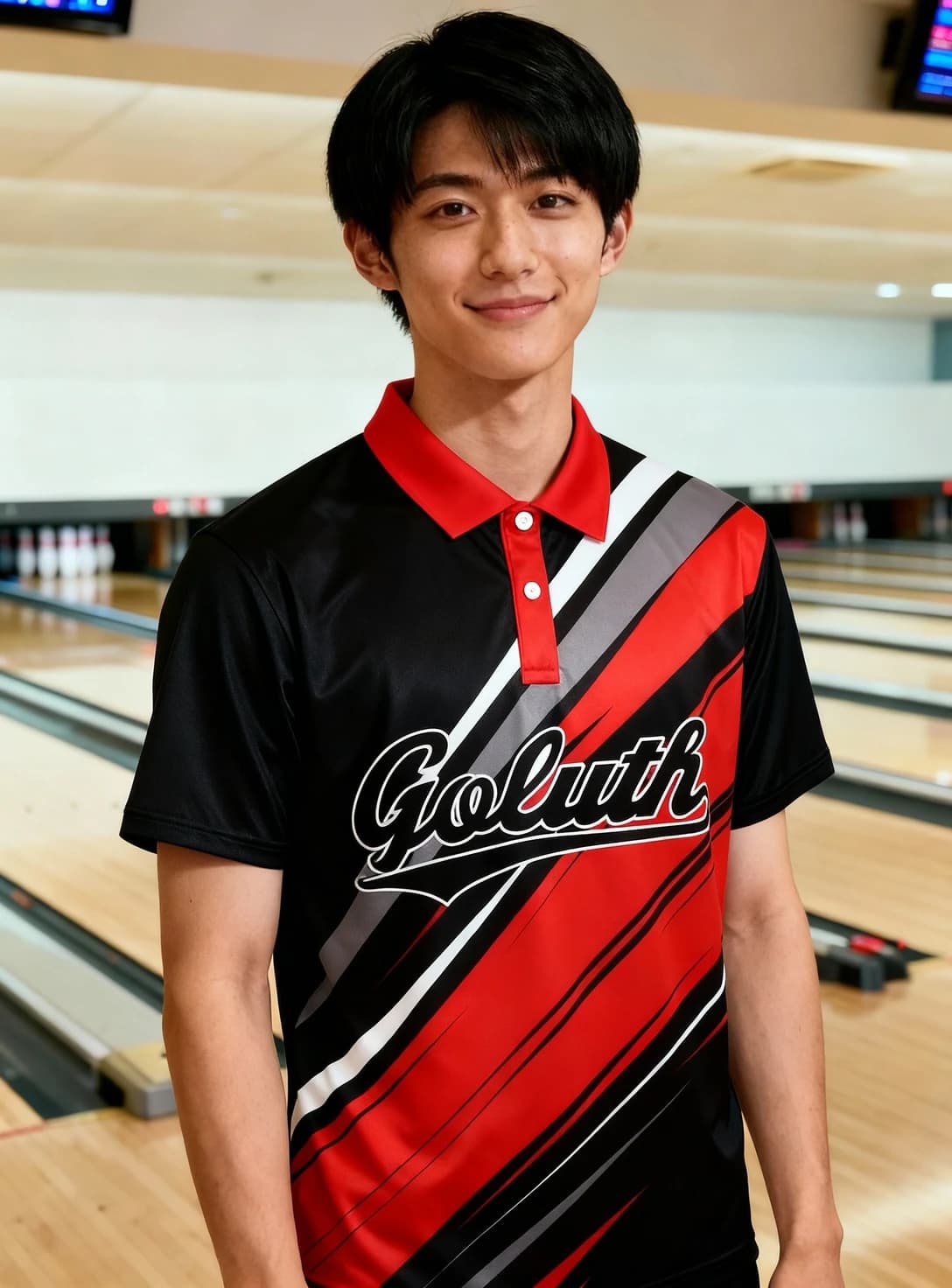 ボーリングウェア プラクティスシャツ メンズ 着用イメージ