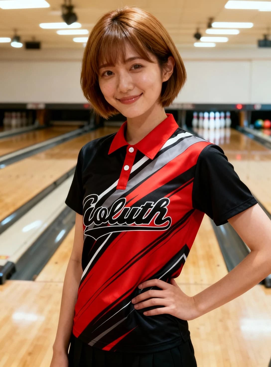 ボーリングウェア プラクティスシャツ レディース 着用イメージ