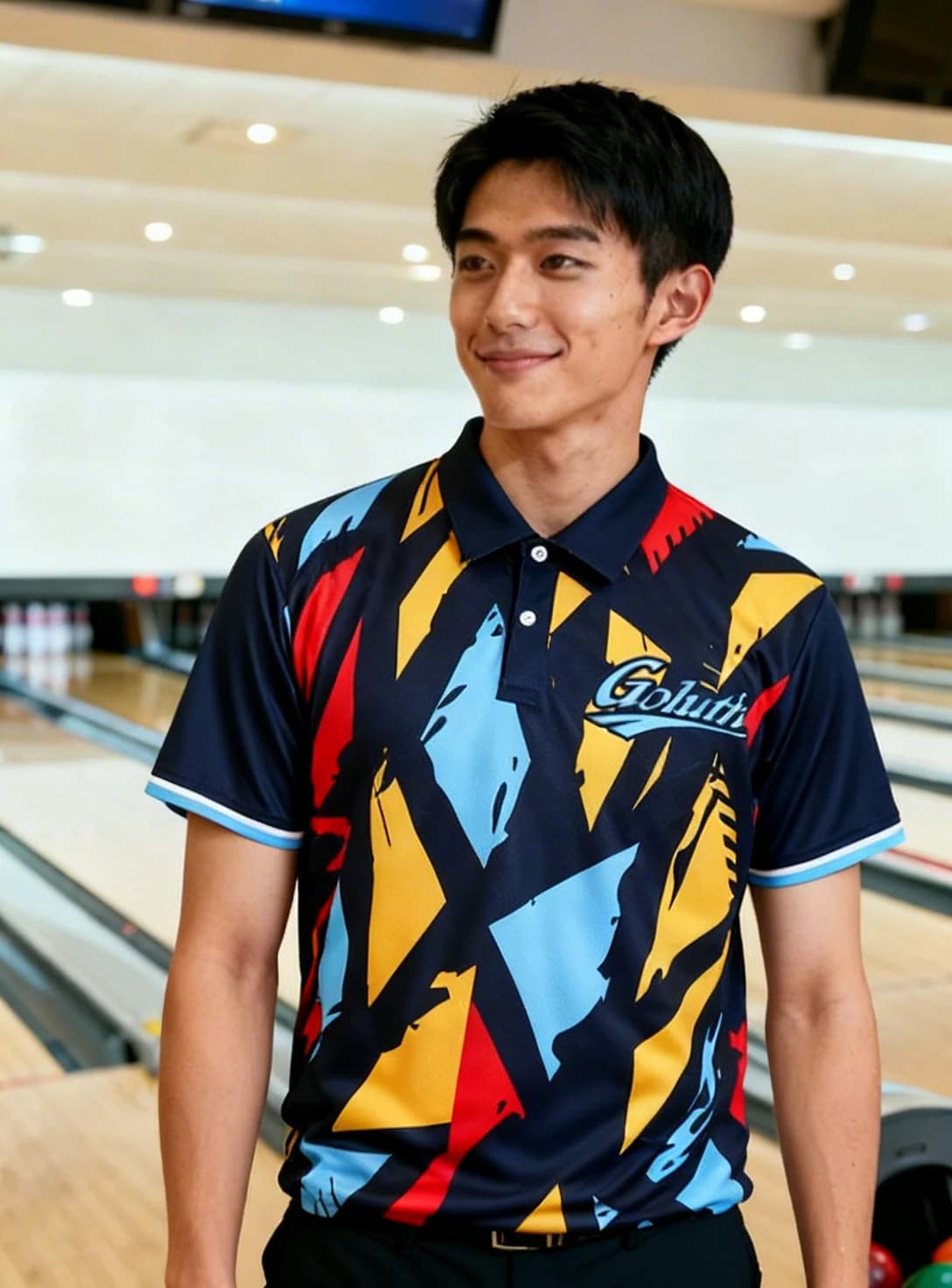 ボーリングウェア プラクティスシャツ メンズ 着用イメージ