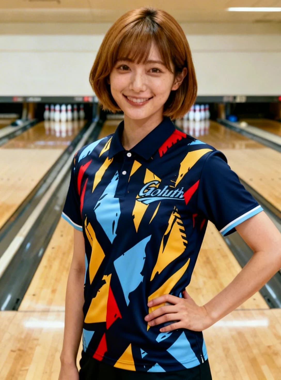 ボーリングウェア プラクティスシャツ レディース 着用イメージ