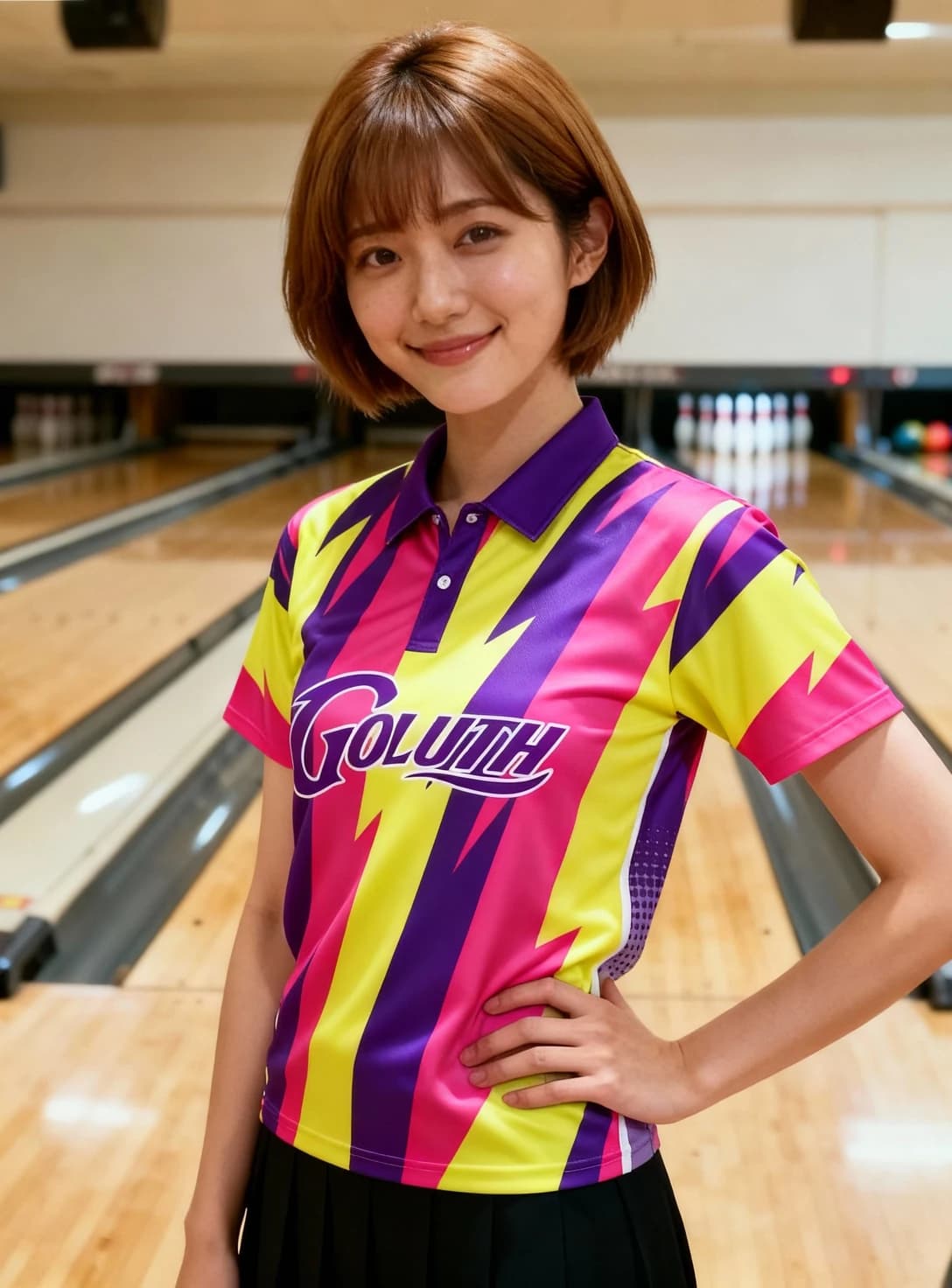 ボーリングウェア プラクティスシャツ レディース 着用イメージ