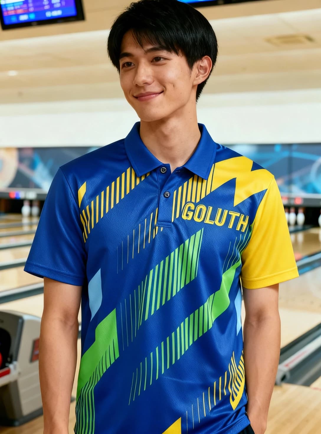 ボーリングウェア プラクティスシャツ メンズ 着用イメージ