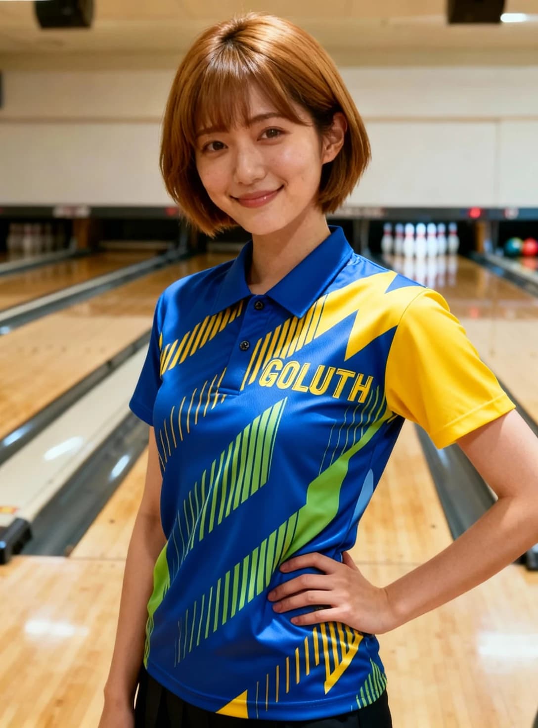 ボーリングウェア プラクティスシャツ レディース 着用イメージ