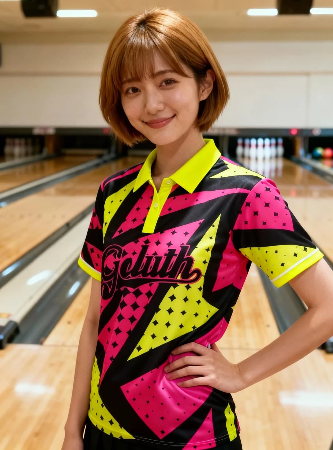 ボーリングウェア プラクティスシャツ レディース 着用イメージ