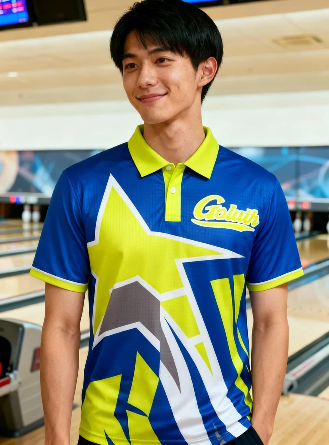 ボーリングウェア プラクティスシャツ メンズ 着用イメージ