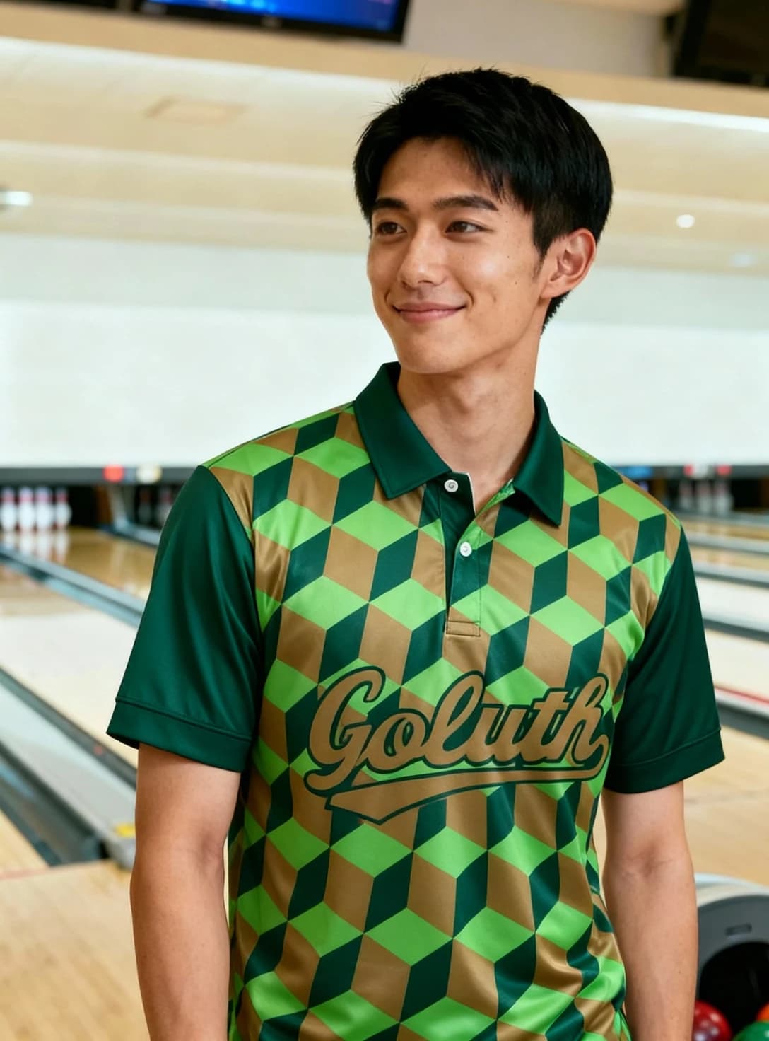 ボーリングウェア プラクティスシャツ メンズ 着用イメージ
