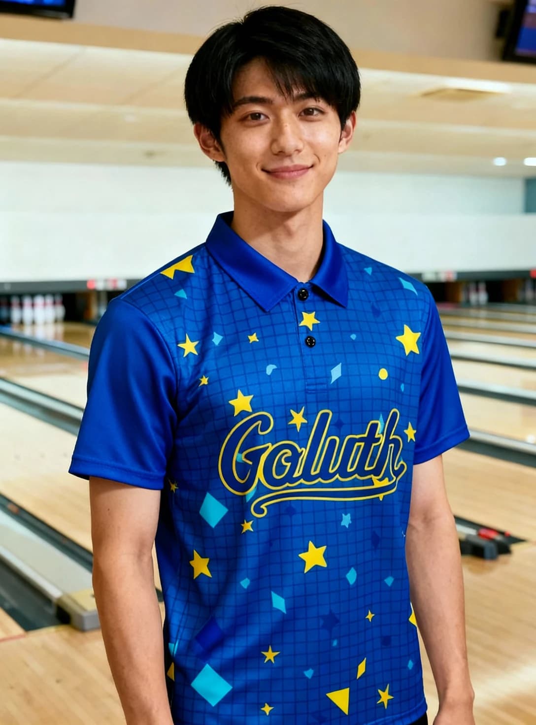 ボーリングウェア プラクティスシャツ メンズ 着用イメージ