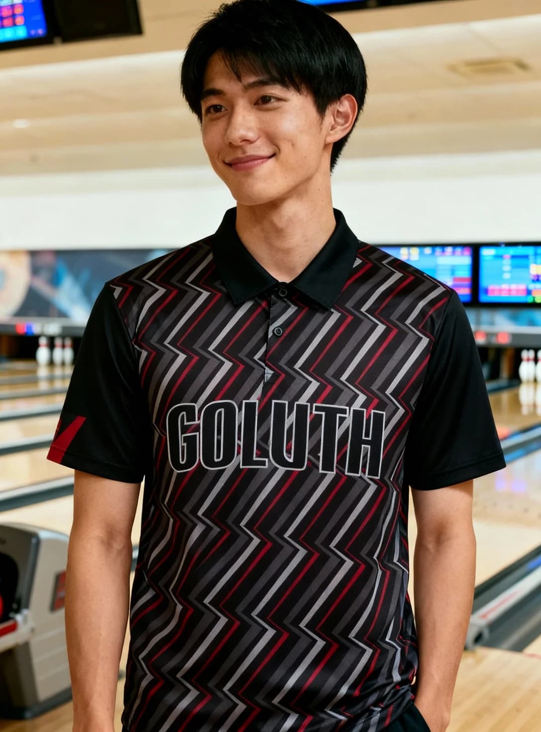 ボーリングウェア プラクティスシャツ メンズ 着用イメージ