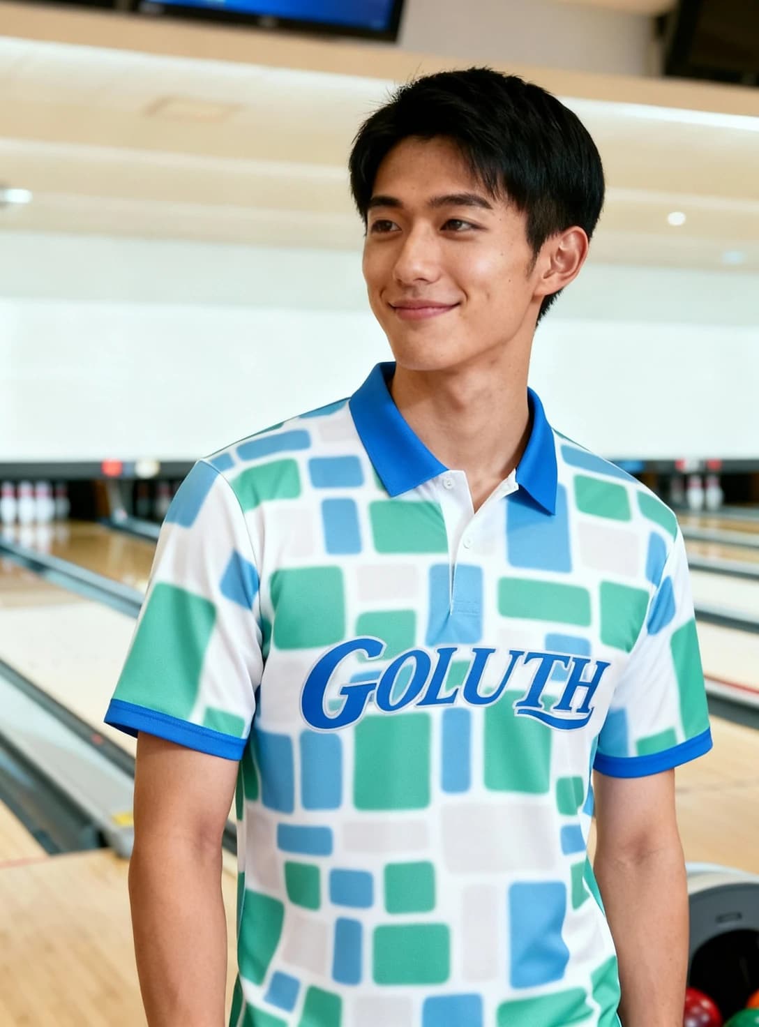 ボーリングウェア プラクティスシャツ メンズ 着用イメージ