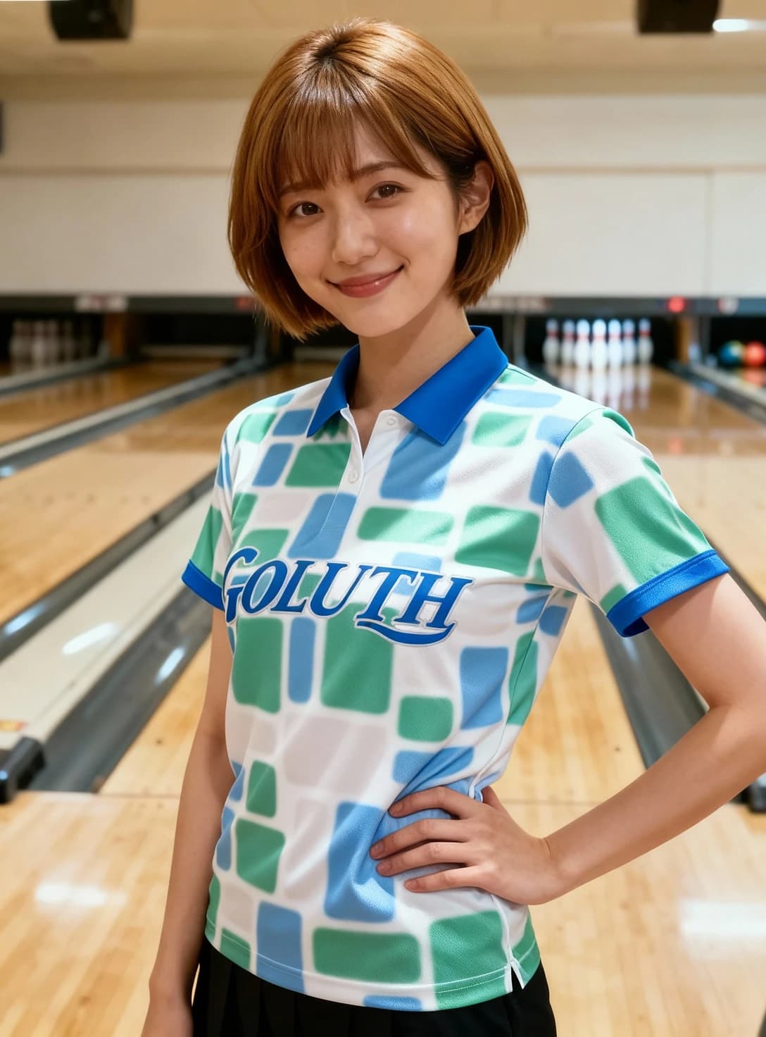 ボーリングウェア プラクティスシャツ レディース 着用イメージ