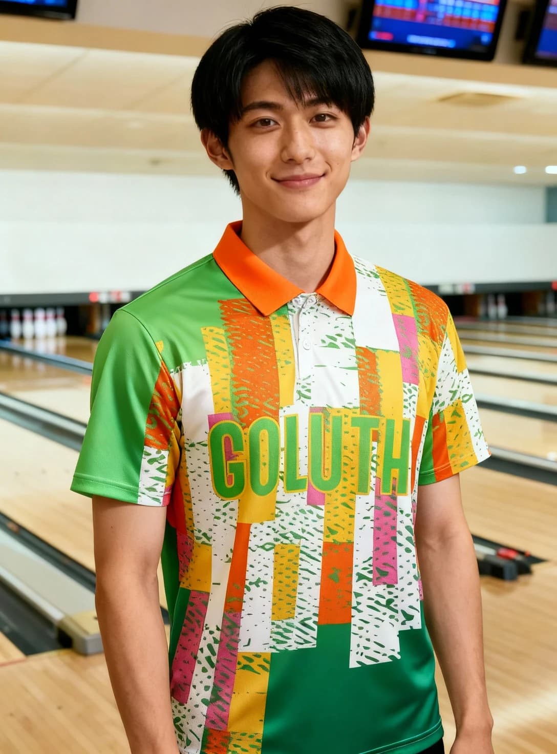 ボーリングウェア プラクティスシャツ メンズ 着用イメージ