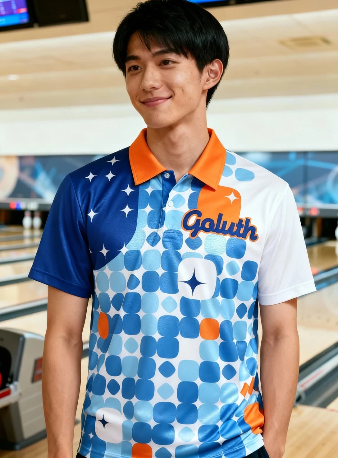 ボーリングウェア プラクティスシャツ メンズ 着用イメージ