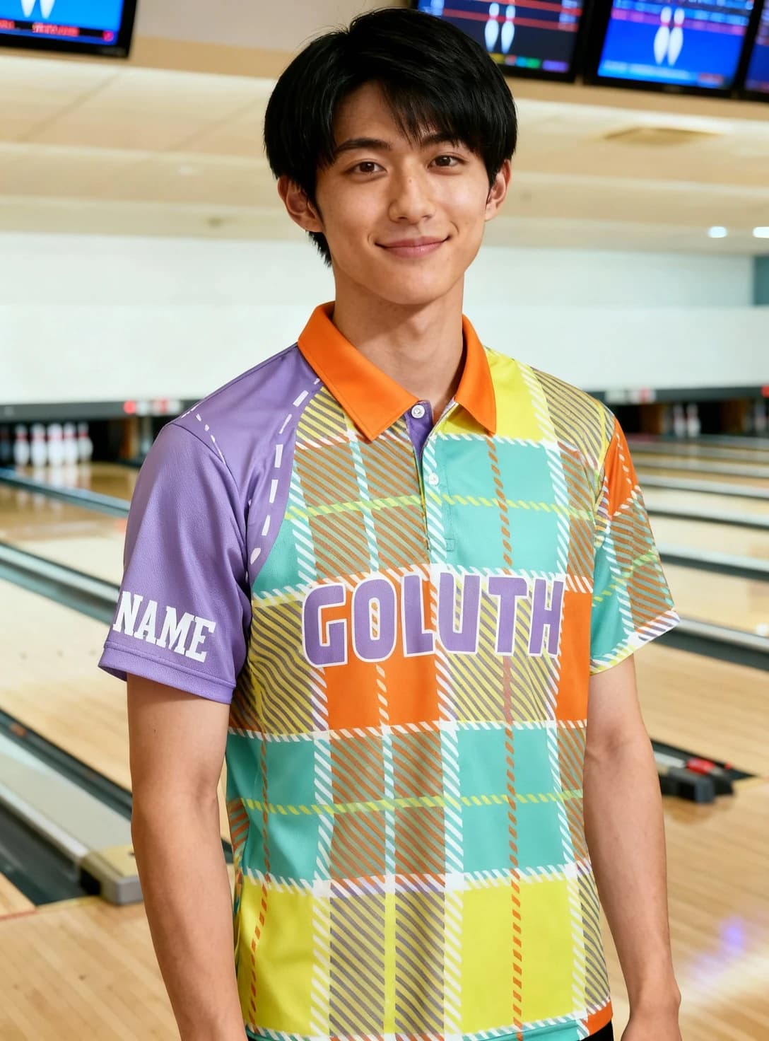 ボーリングウェア プラクティスシャツ メンズ 着用イメージ