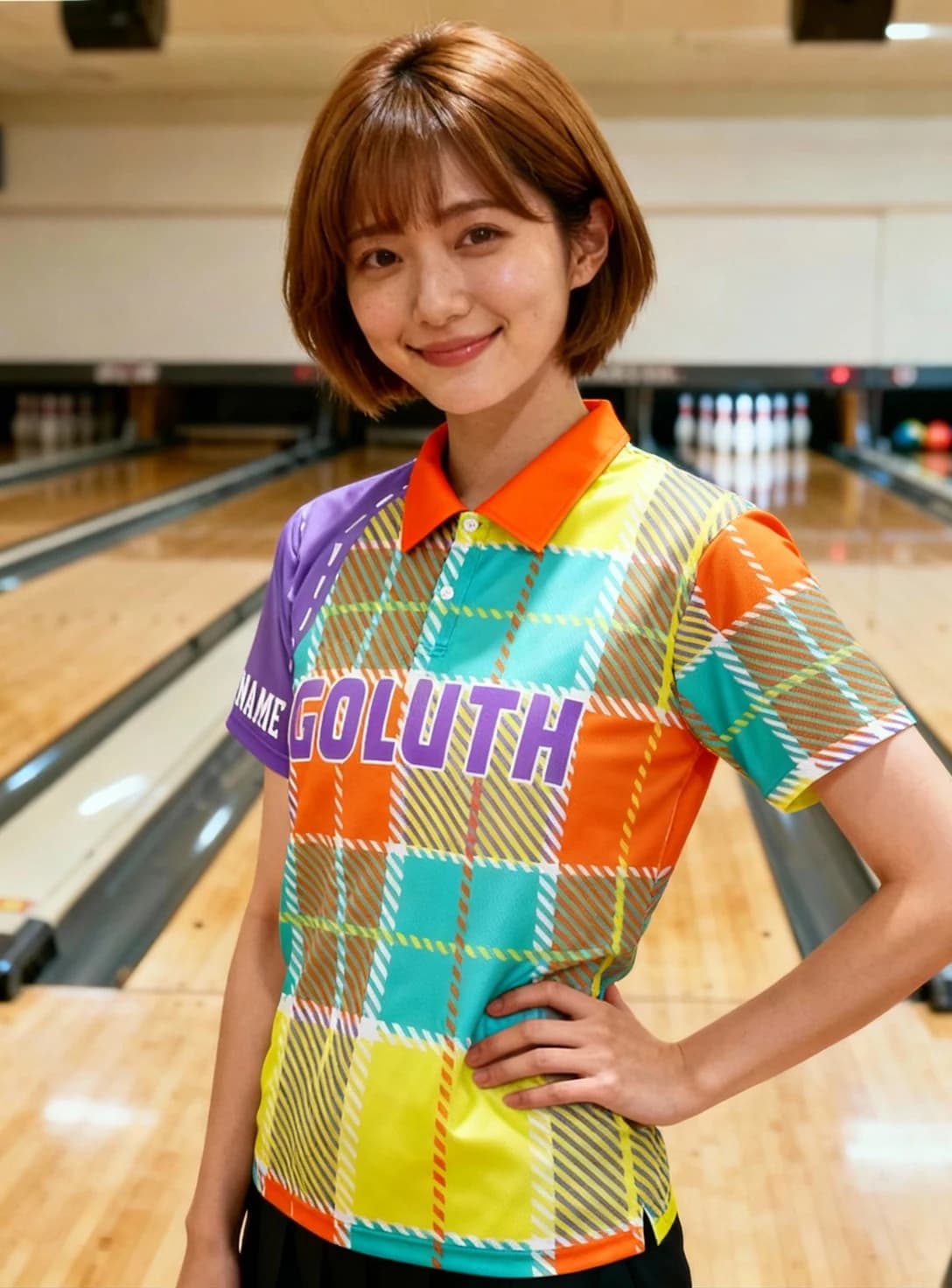 ボーリングウェア プラクティスシャツ レディース 着用イメージ