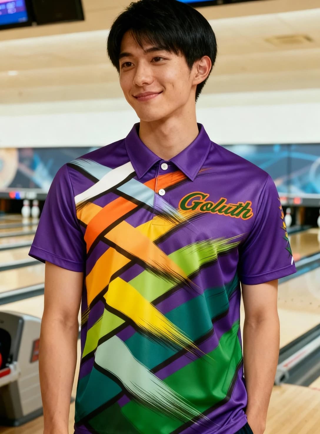 ボーリングウェア プラクティスシャツ メンズ 着用イメージ