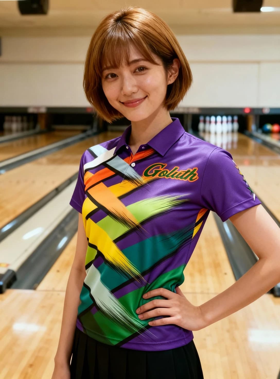 ボーリングウェア プラクティスシャツ レディース 着用イメージ