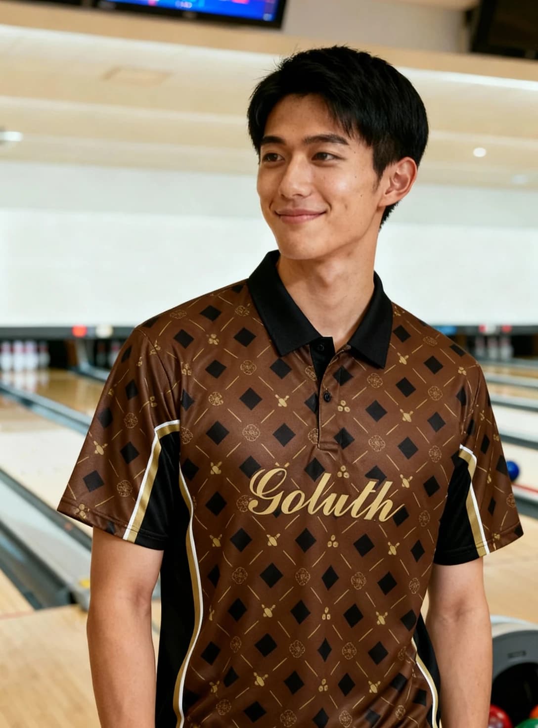 ボーリングウェア プラクティスシャツ メンズ 着用イメージ