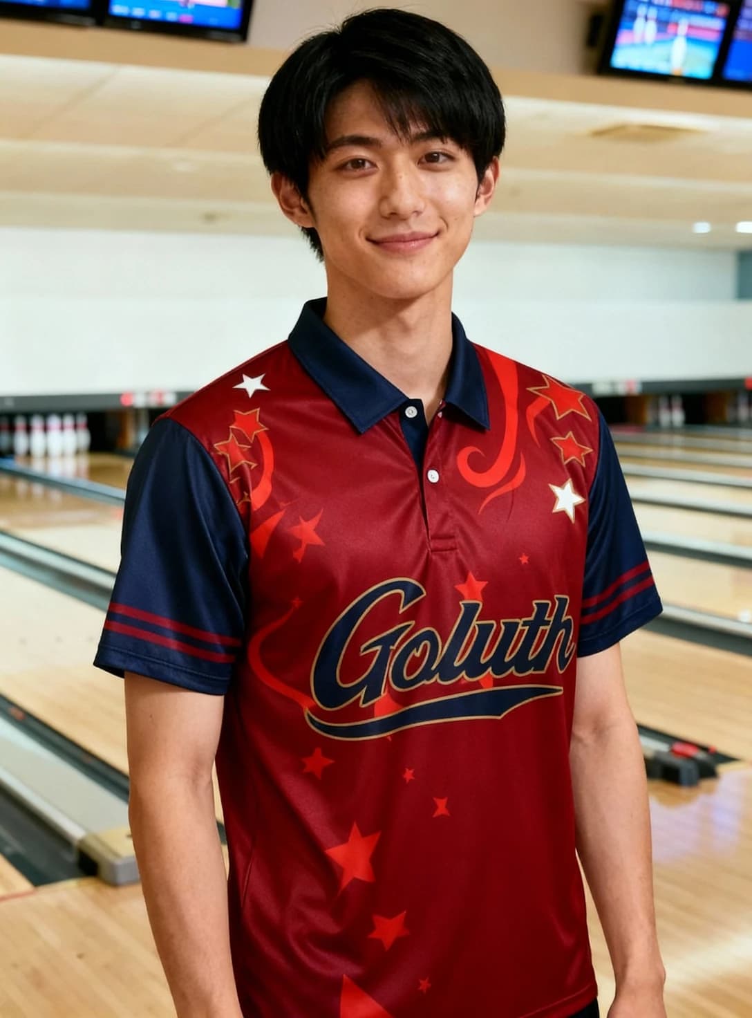 ボーリングウェア プラクティスシャツ メンズ 着用イメージ