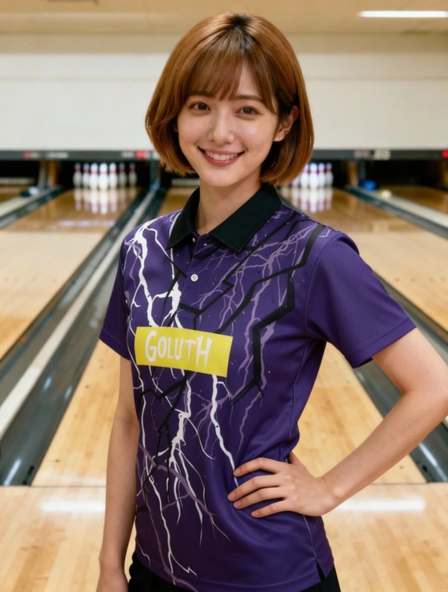 ボーリングウェア プラクティスシャツ レディース 着用イメージ