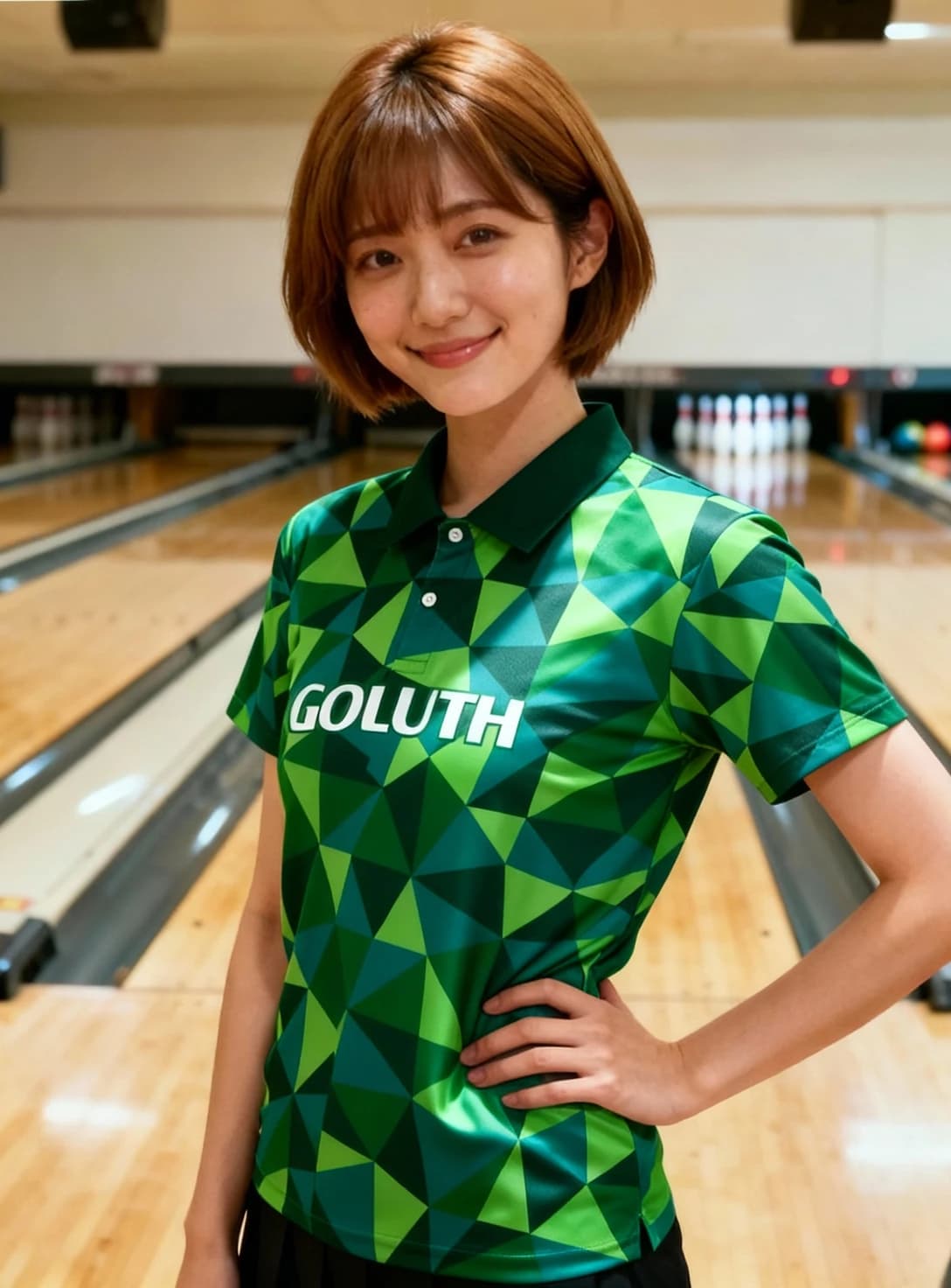 ボーリングウェア プラクティスシャツ レディース 着用イメージ