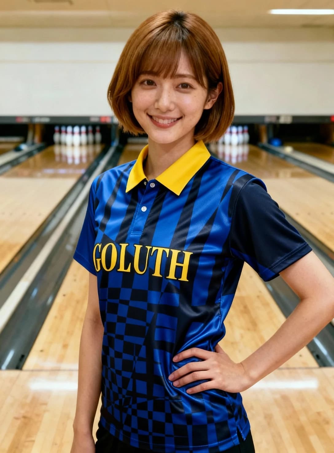 ボーリングウェア プラクティスシャツ レディース 着用イメージ