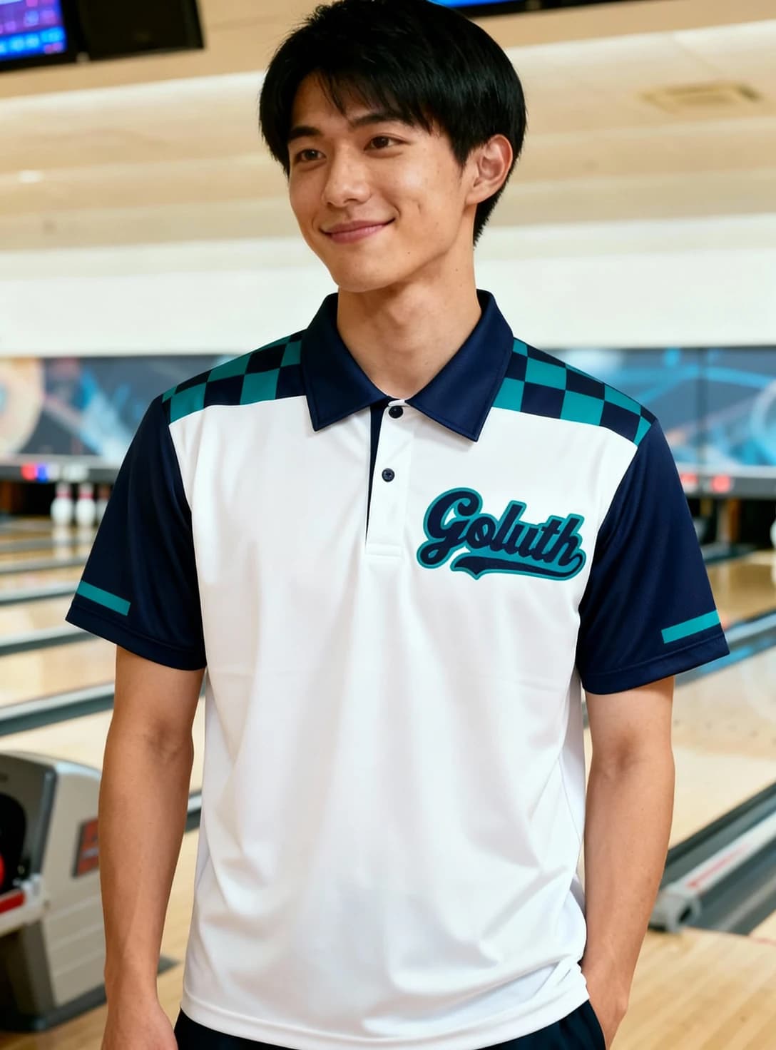 ボーリングウェア プラクティスシャツ メンズ 着用イメージ