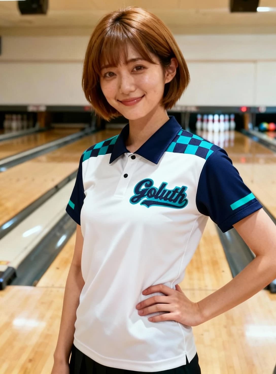 ボーリングウェア プラクティスシャツ レディース 着用イメージ