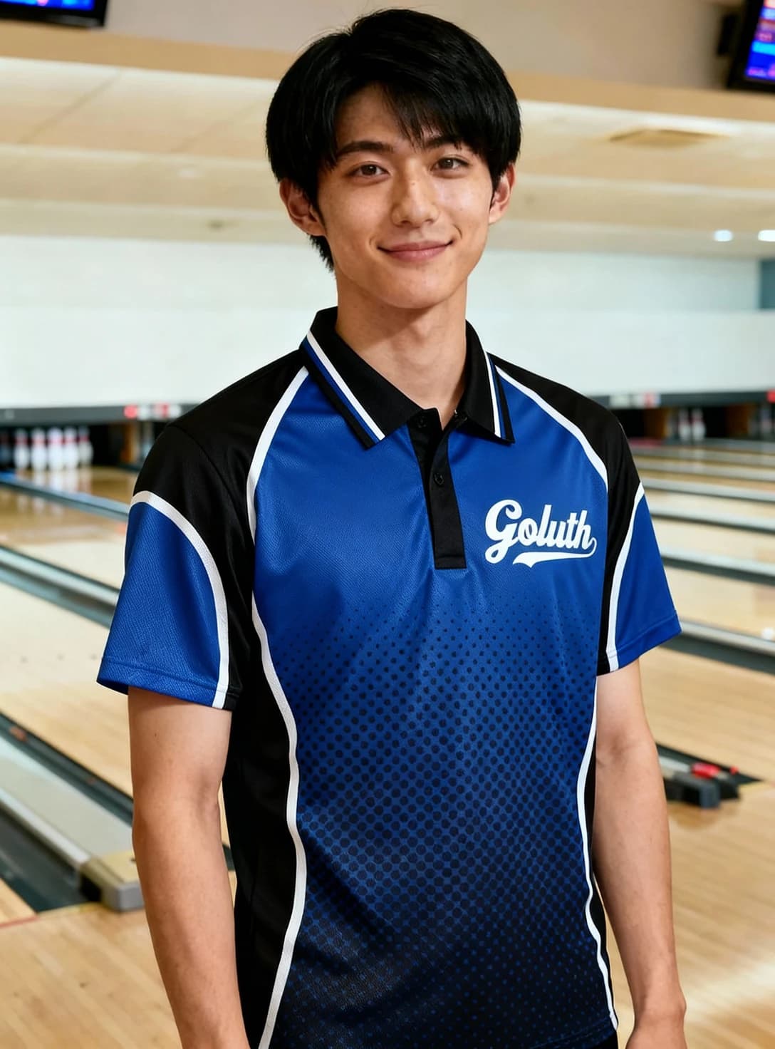 ボーリングウェア プラクティスシャツ メンズ 着用イメージ