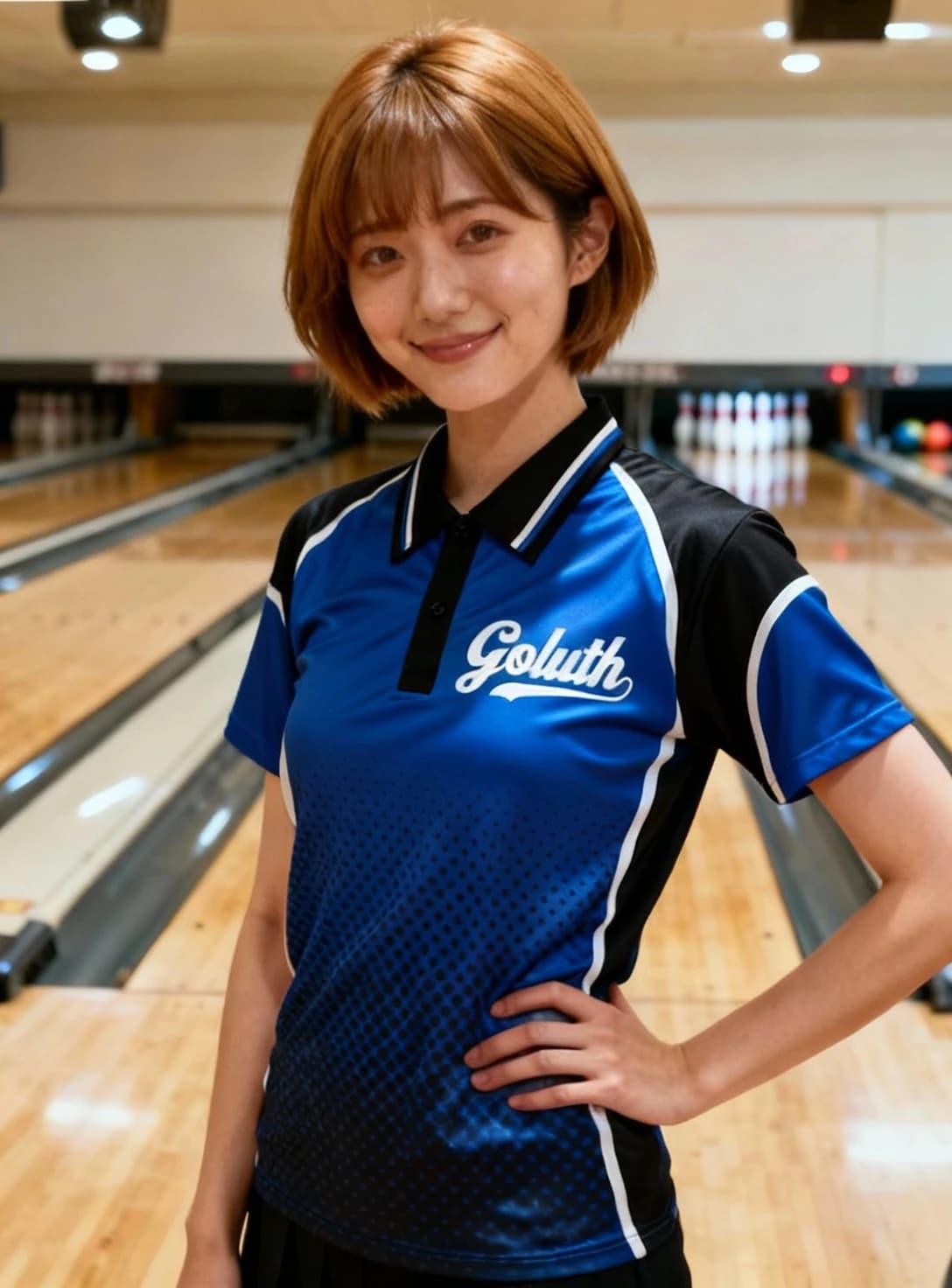 ボーリングウェア プラクティスシャツ レディース 着用イメージ