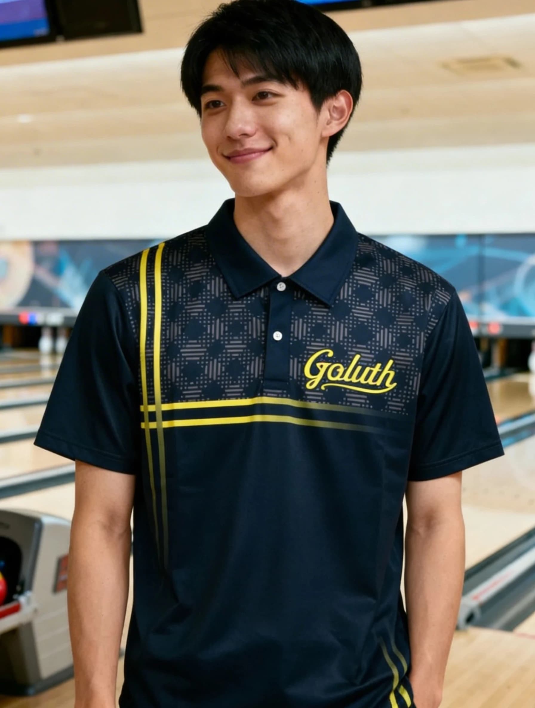 ボーリングウェア プラクティスシャツ メンズ 着用イメージ