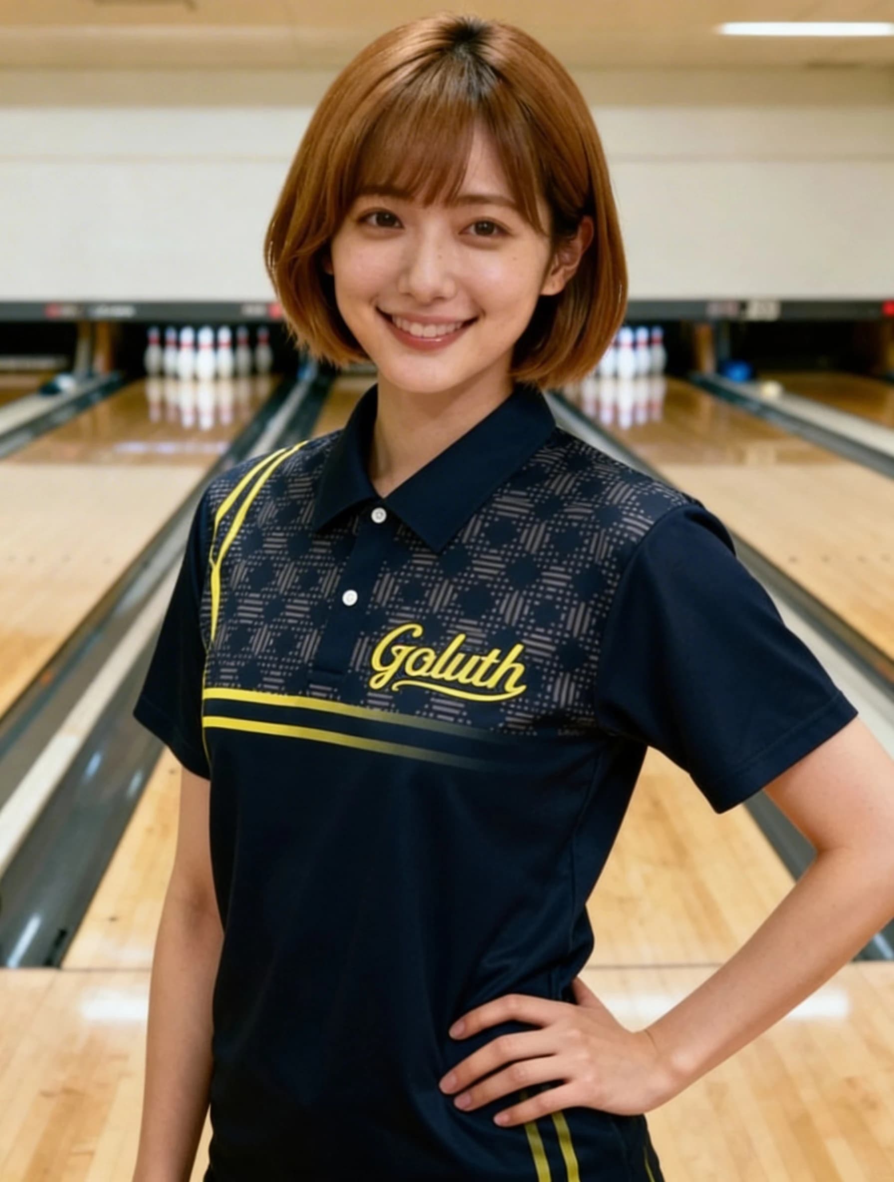 ボーリングウェア プラクティスシャツ レディース 着用イメージ