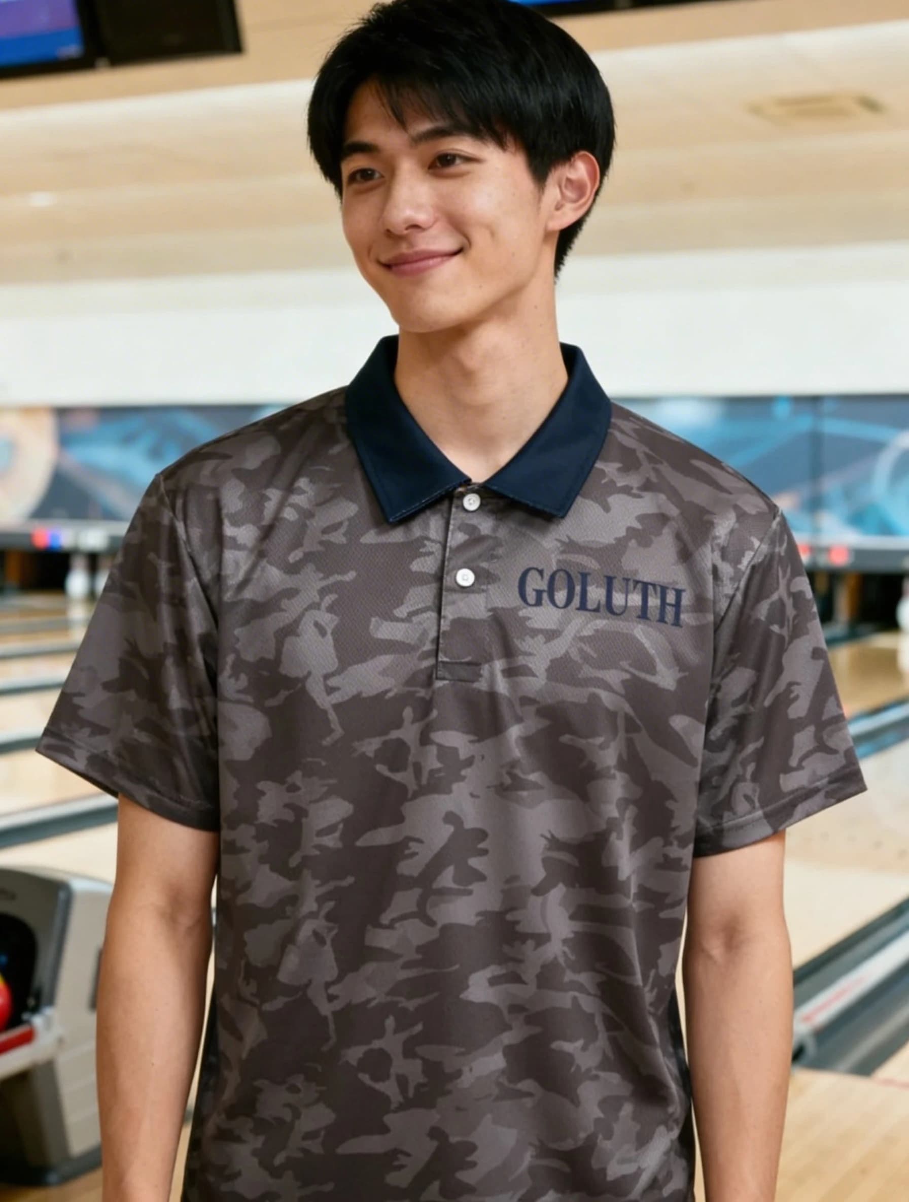 ボーリングウェア プラクティスシャツ メンズ 着用イメージ