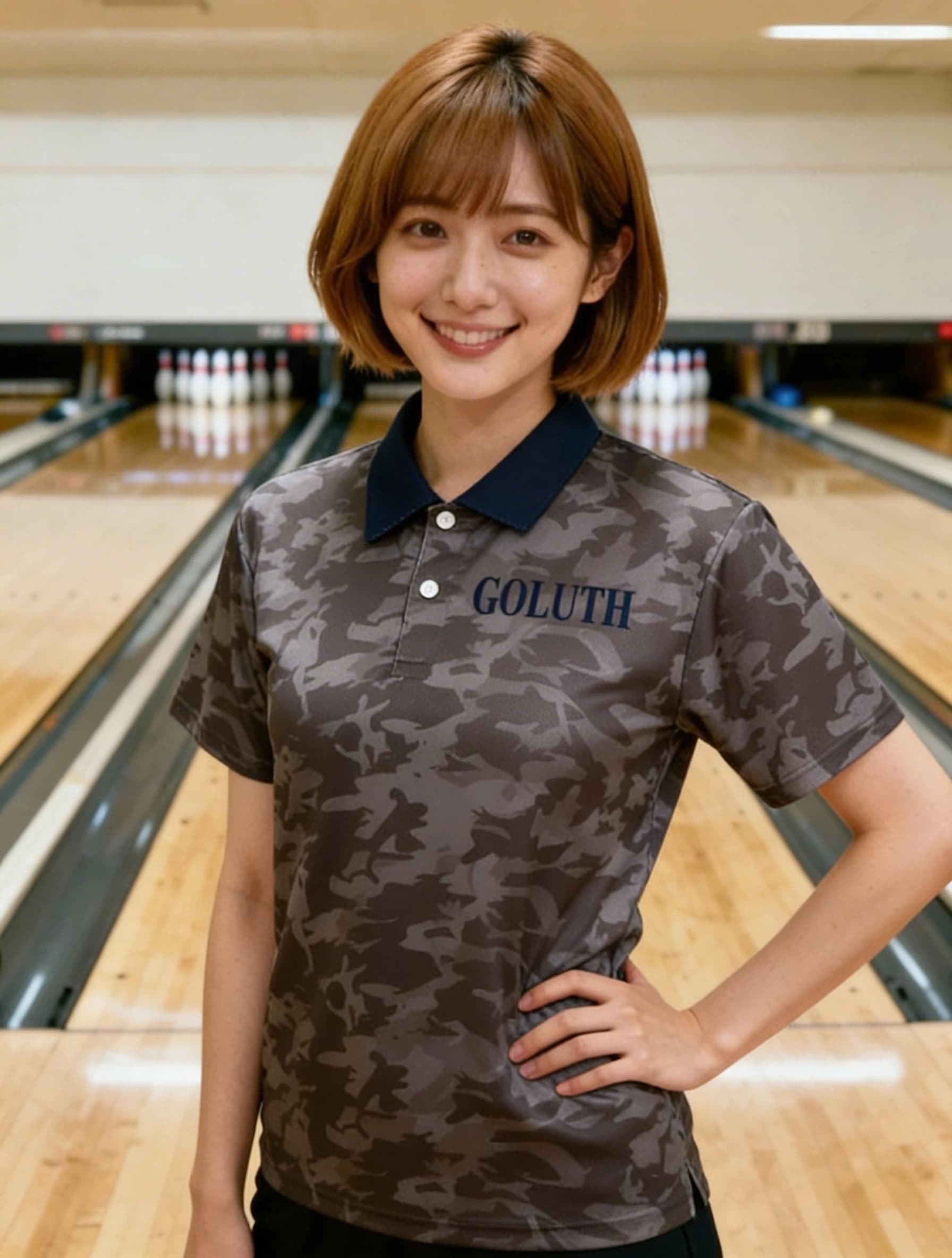 ボーリングウェア プラクティスシャツ レディース 着用イメージ