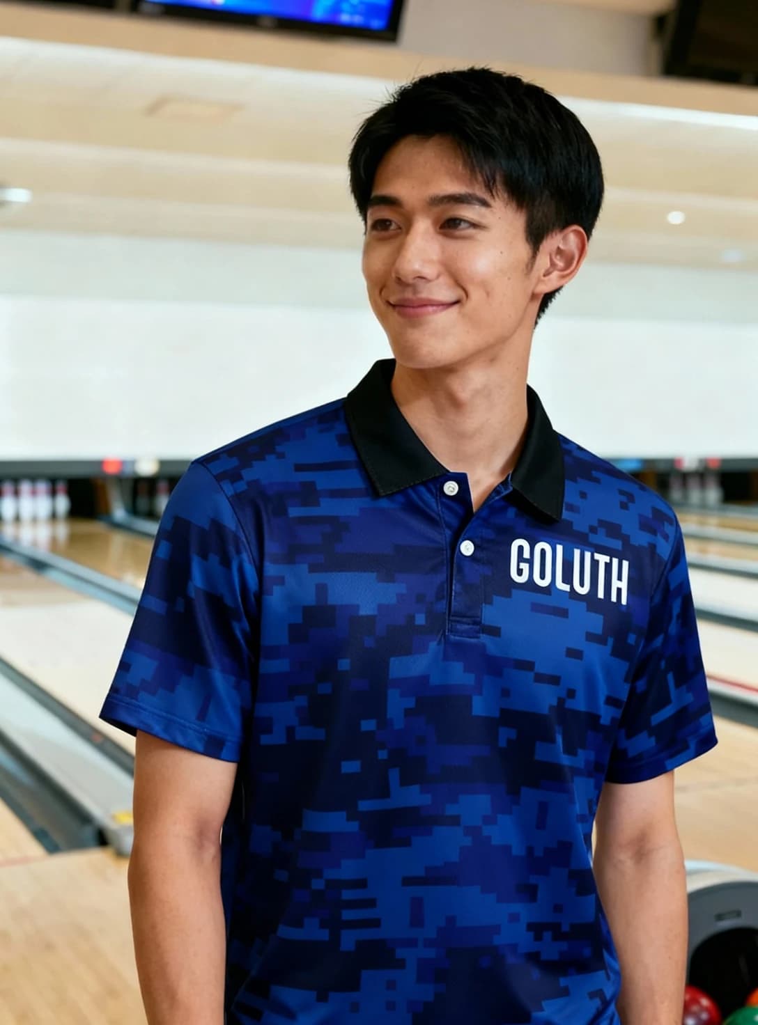 ボーリングウェア プラクティスシャツ メンズ 着用イメージ
