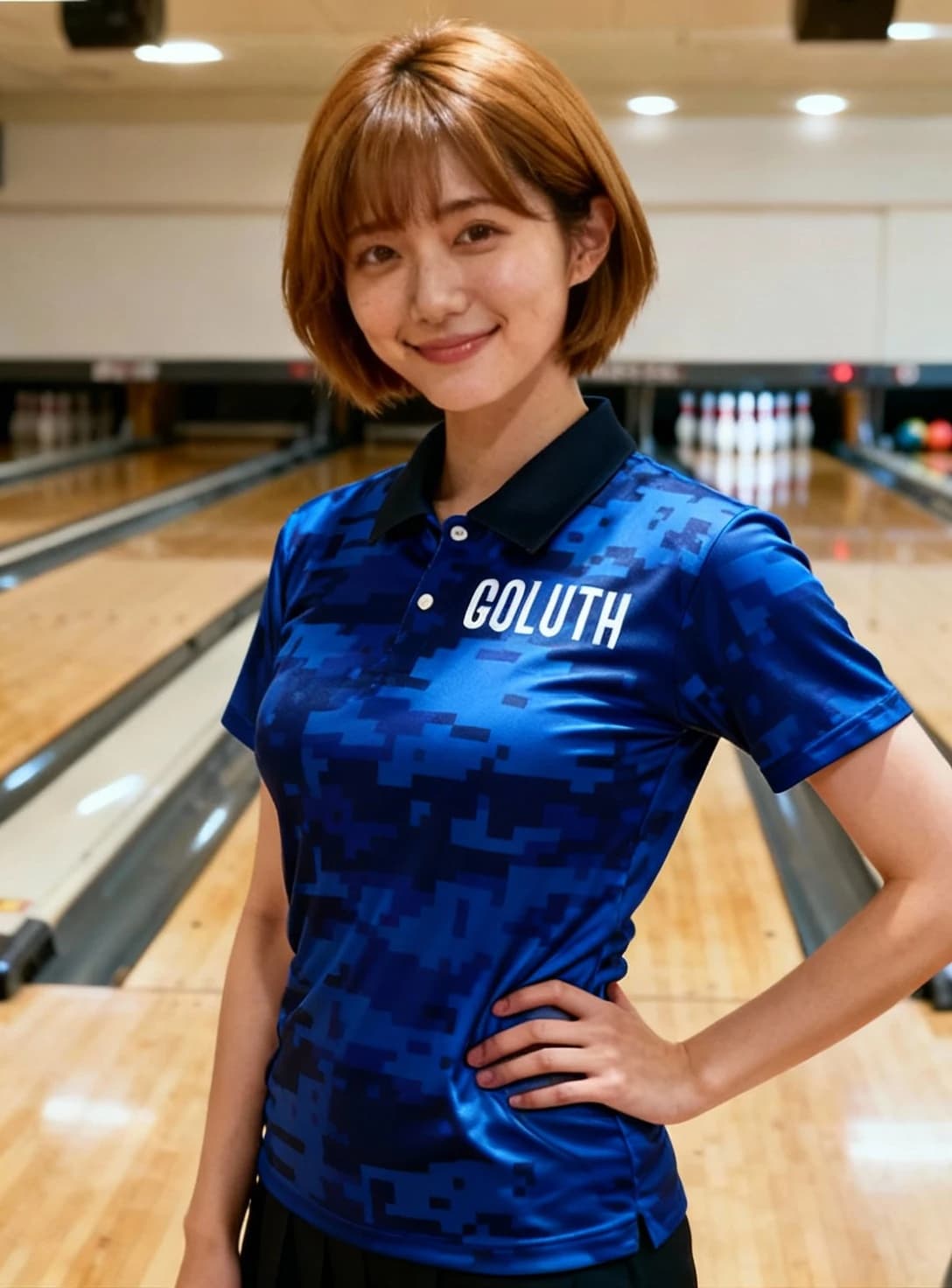 ボーリングウェア プラクティスシャツ レディース 着用イメージ