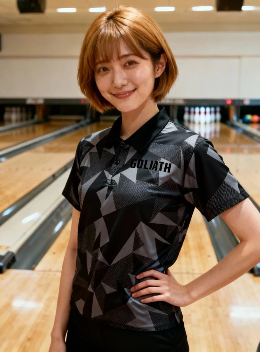 ボーリングウェア プラクティスシャツ レディース 着用イメージ