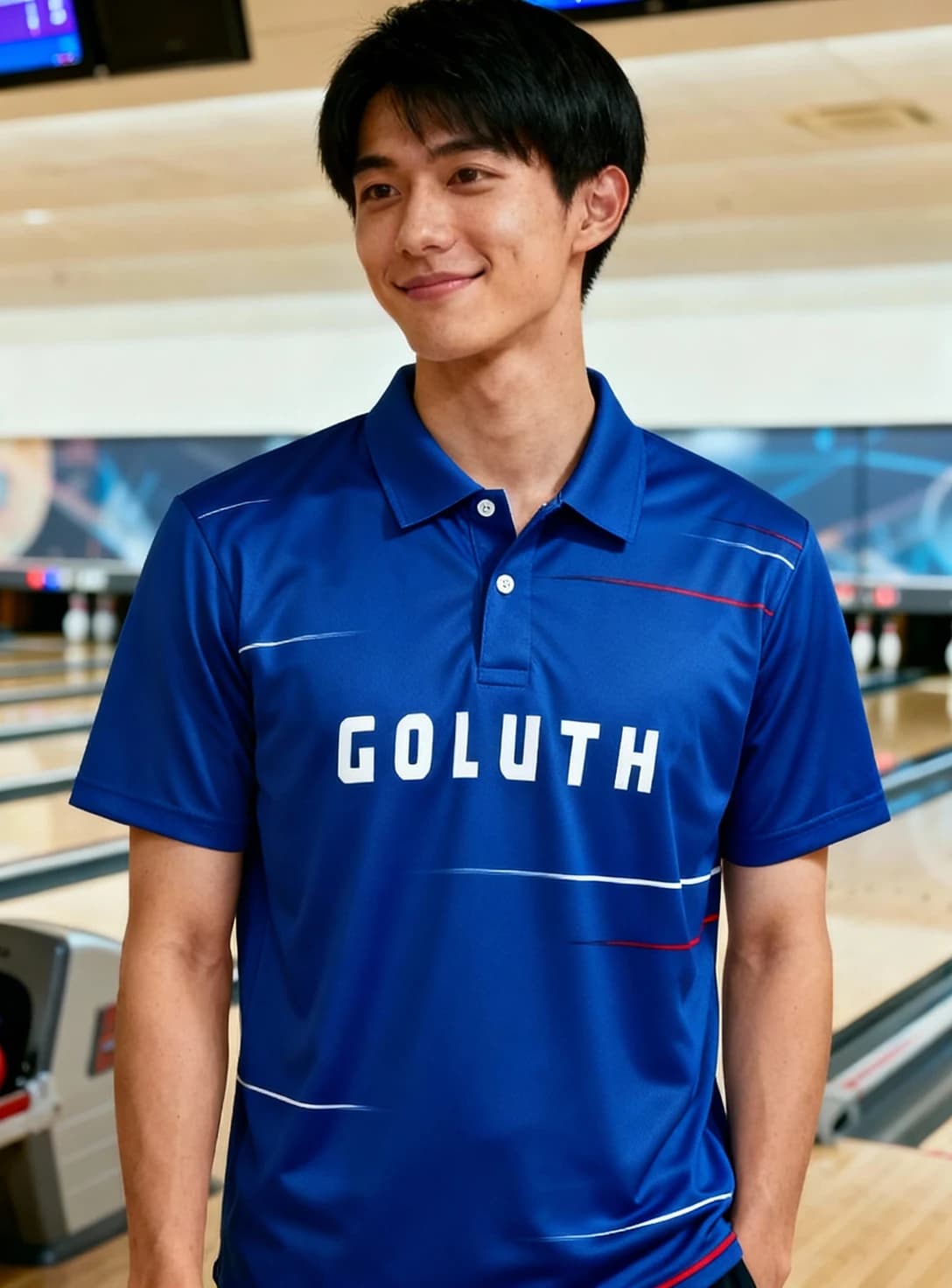 ボーリングウェア プラクティスシャツ メンズ 着用イメージ