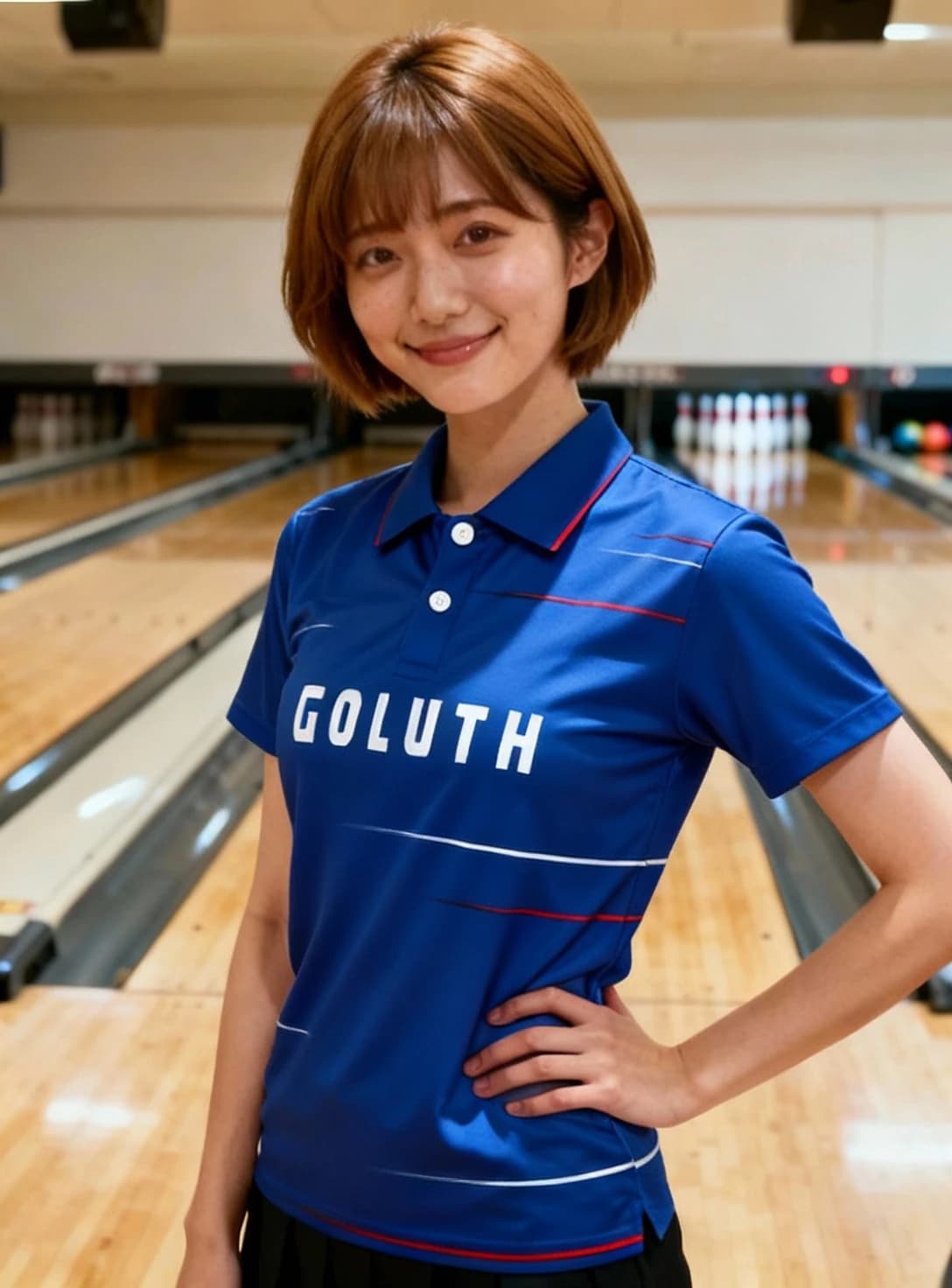 ボーリングウェア プラクティスシャツ レディース 着用イメージ