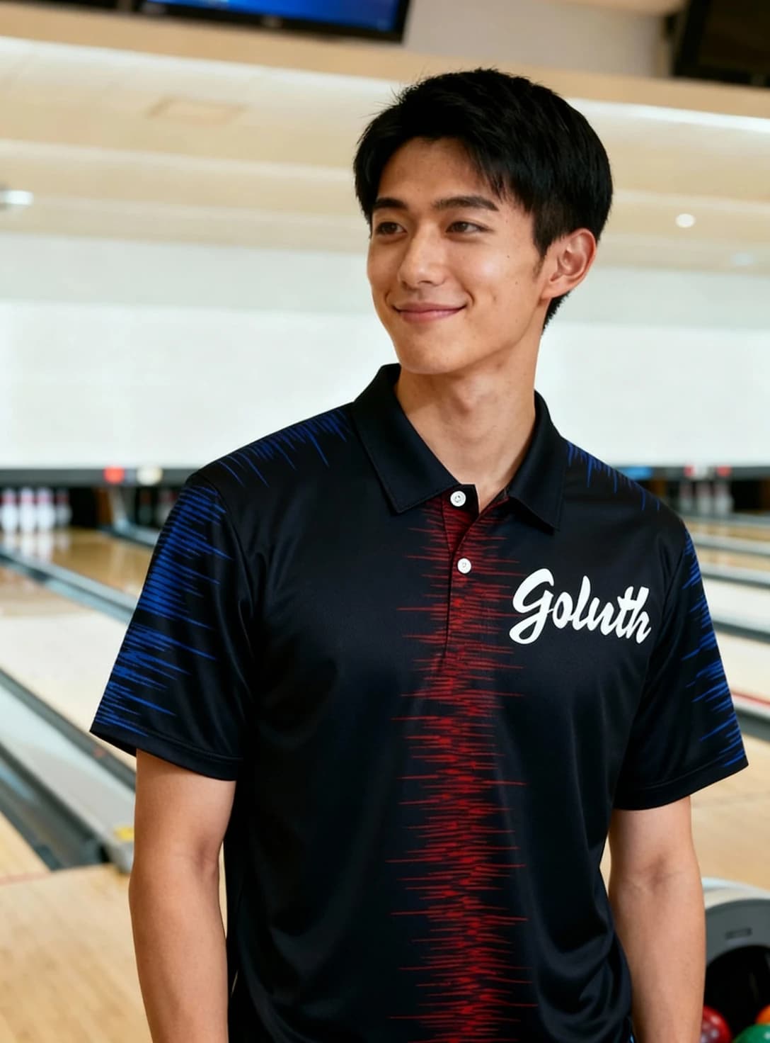 ボーリングウェア プラクティスシャツ メンズ 着用イメージ