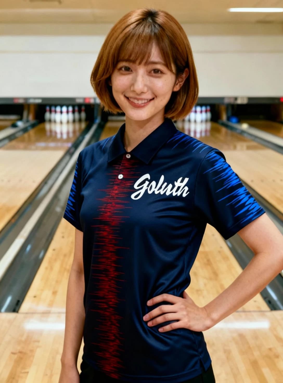 ボーリングウェア プラクティスシャツ レディース 着用イメージ