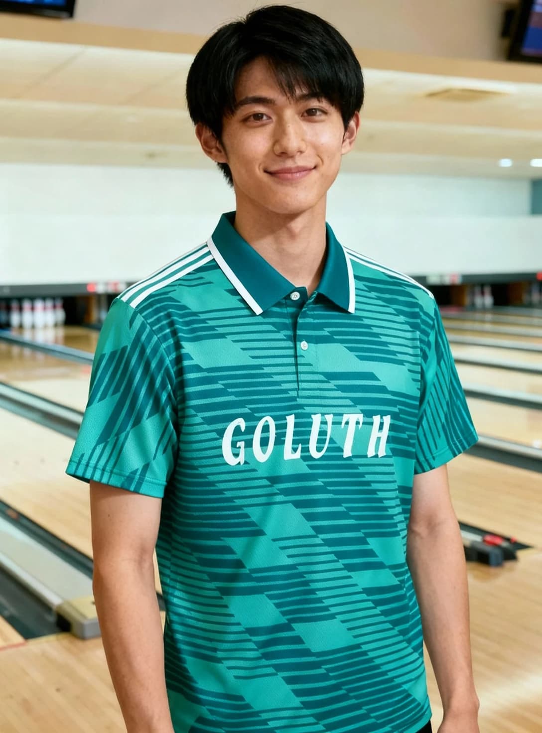 ボーリングウェア プラクティスシャツ メンズ 着用イメージ