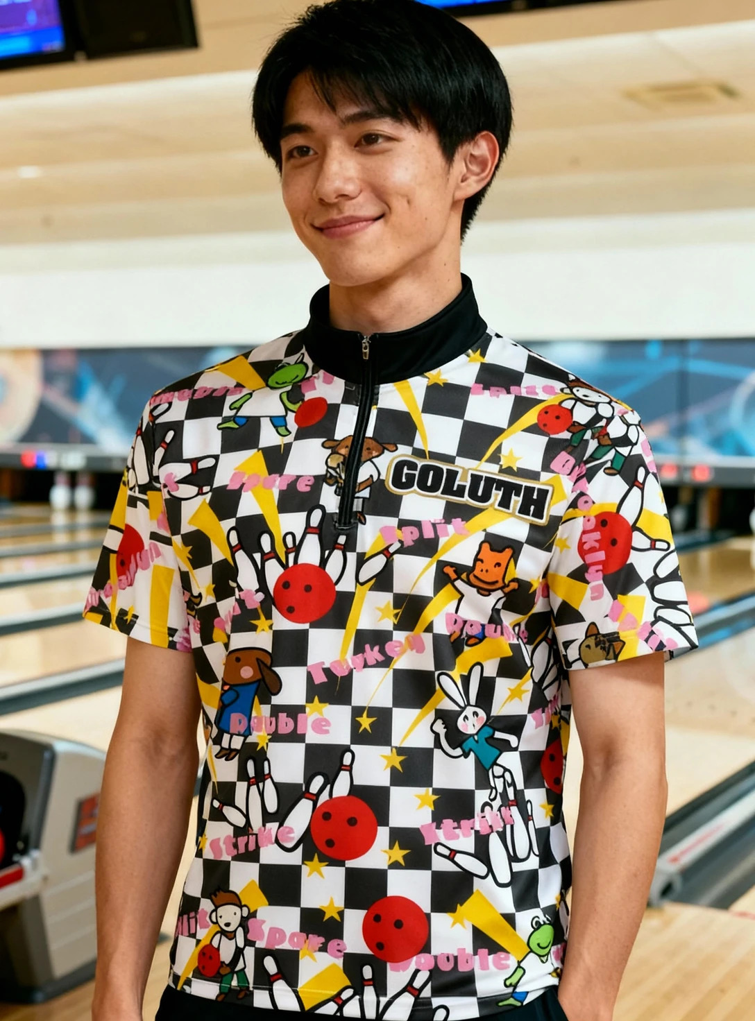 ボーリングウェア プラクティスシャツ メンズ 着用イメージ