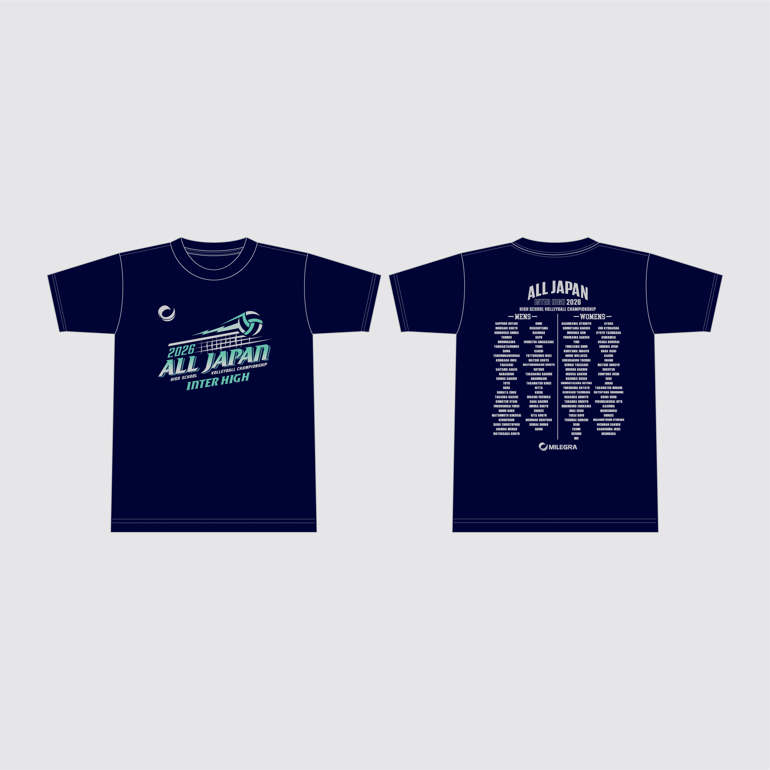 学校名入り記念Tシャツ（ネイビー）